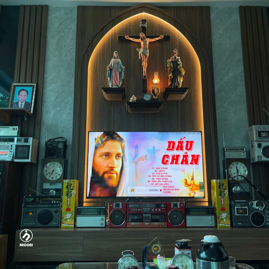 Bàn Thờ Công Giáo tại Hà Nội – Thiết kế Bàn Thờ Chúa phòng khách