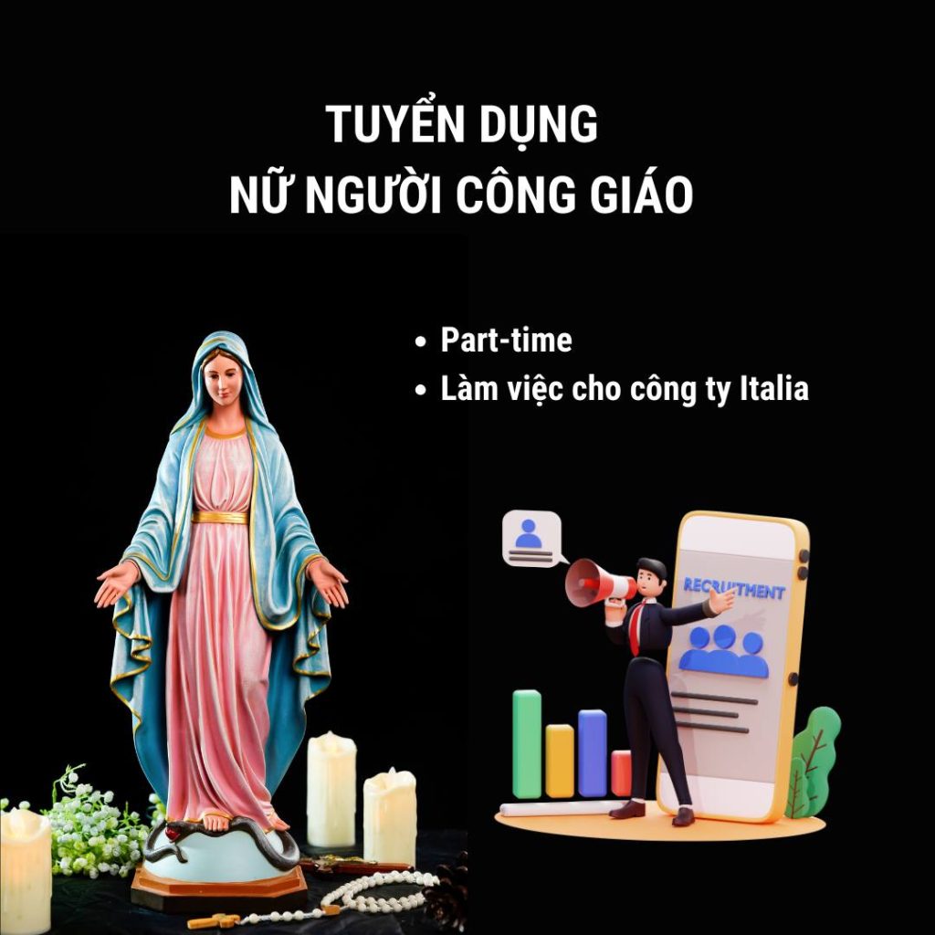 Đối tác của BECONI tại ITALIA cần tuyển một nhân viên NỮ - là NGƯỜI CÔNG GIÁO. Làm việc tại Thành phố Hồ Chí Minh - Việt Nam.