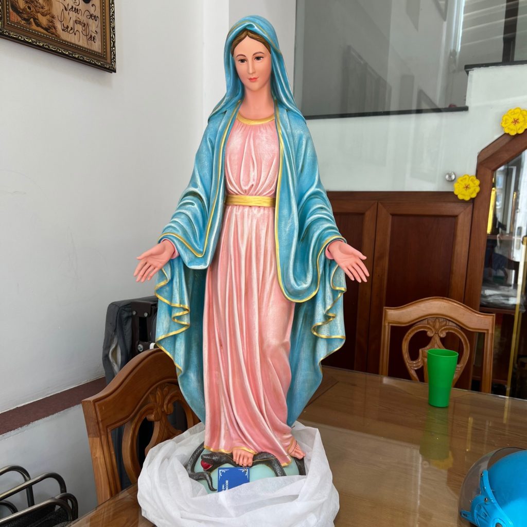 Tượng Đức Mẹ Ban Ơn để ngoài trời đẹp và sang trọng 80 cm - 1m - 1m2 - 1m4 - 1m6 - 2m - mẫu thiết kế đài đức mẹ ngoài trời trong nhà