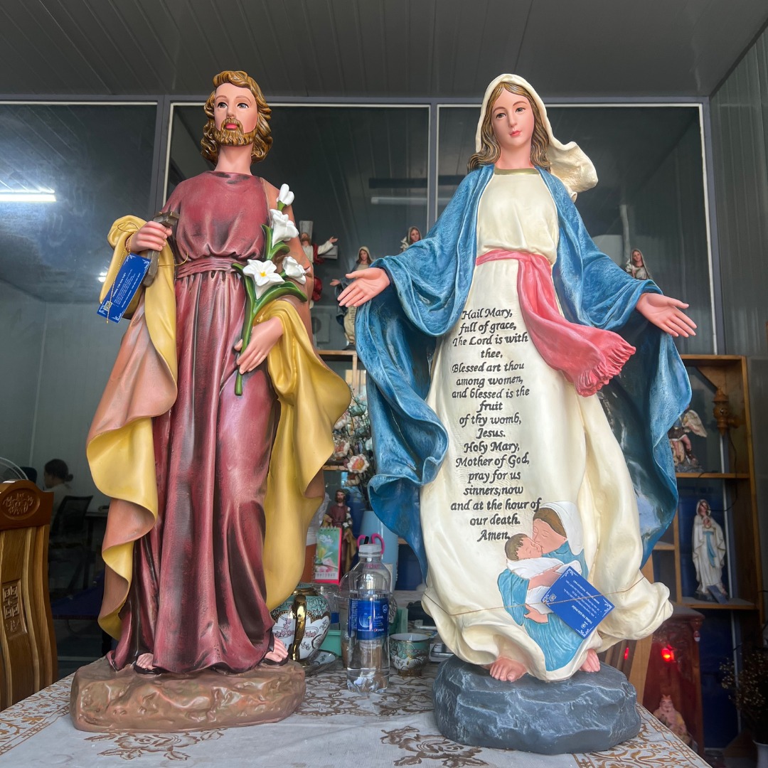 Tượng Đức Mẹ Ban Ơn và Thánh Giuse cao 80 cm