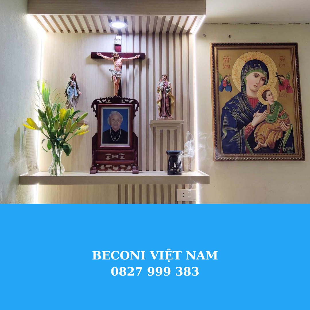 Bàn Thờ Công Giáo phòng khách gia đình tượng cao 40 cm tại Hà Nội