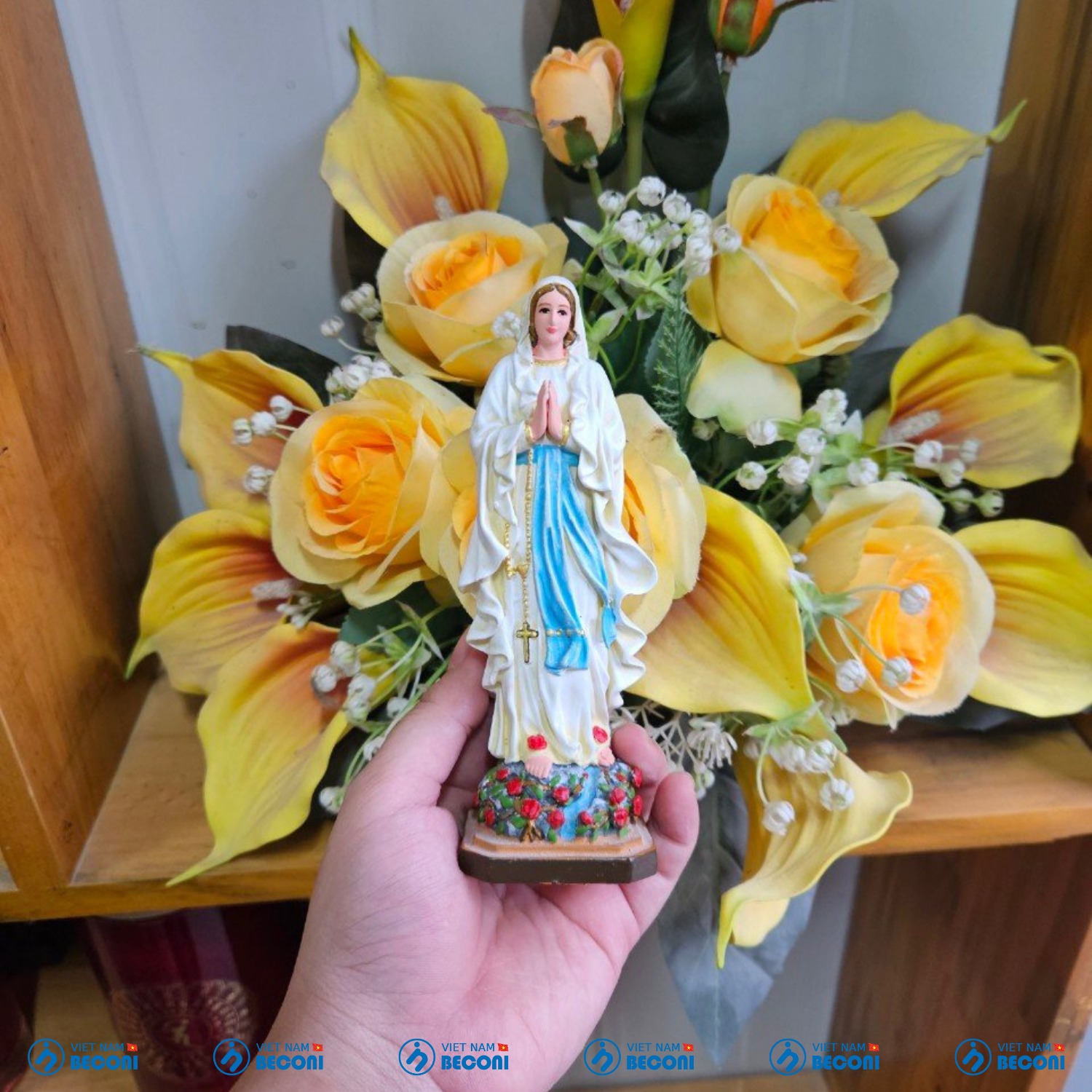 Tượng Đức Mẹ Lộ Đức 15 cm ( mẫu 2)