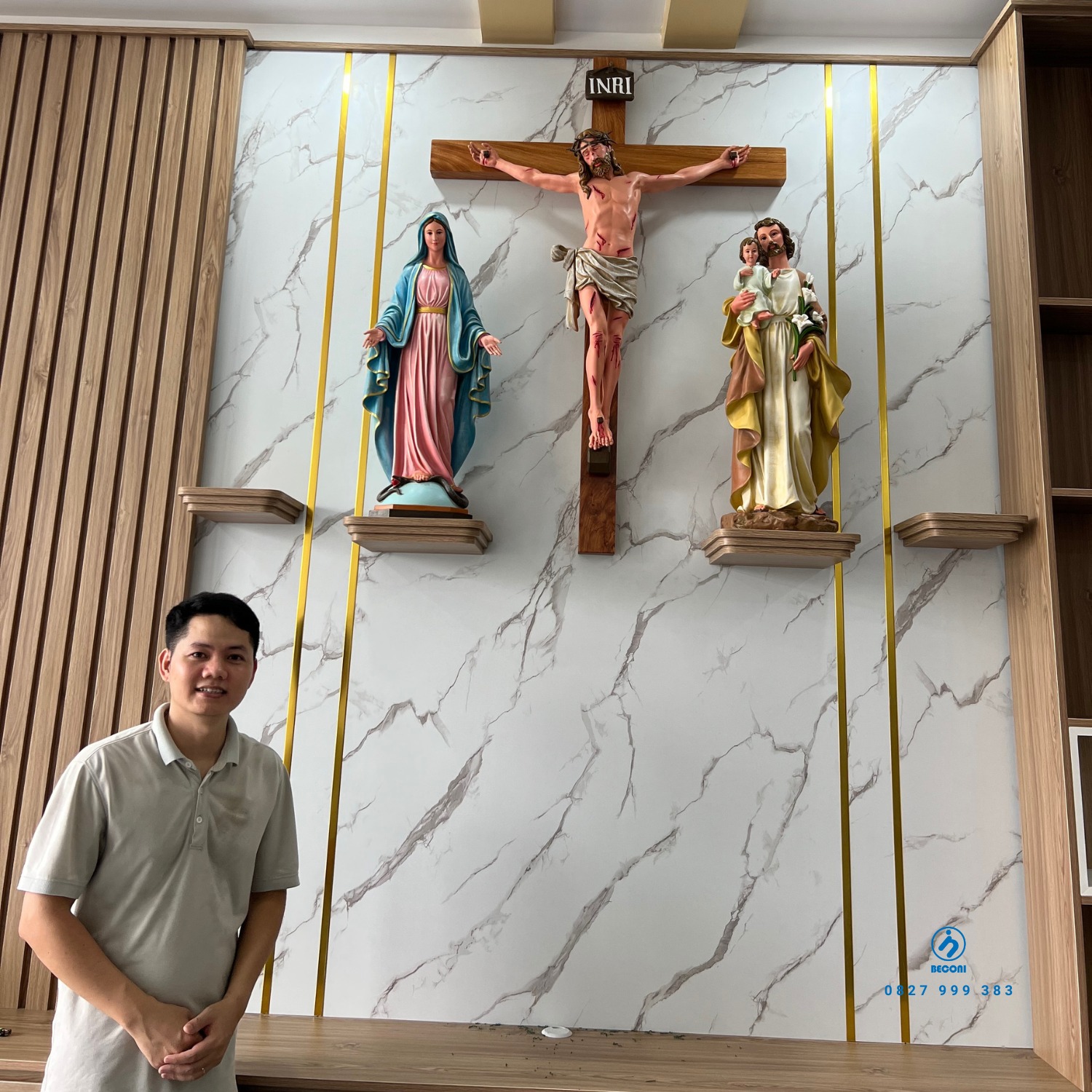Bàn Thờ Công Giáo phòng khách Tượng 80 cm tại Biên Hòa