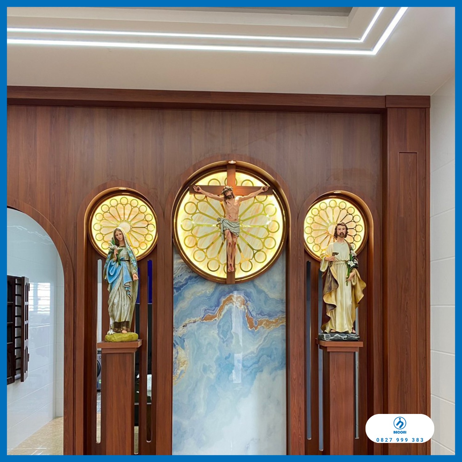 Bàn Thờ Thiên Chúa phòng khách gia đình tượng cao 80 cm