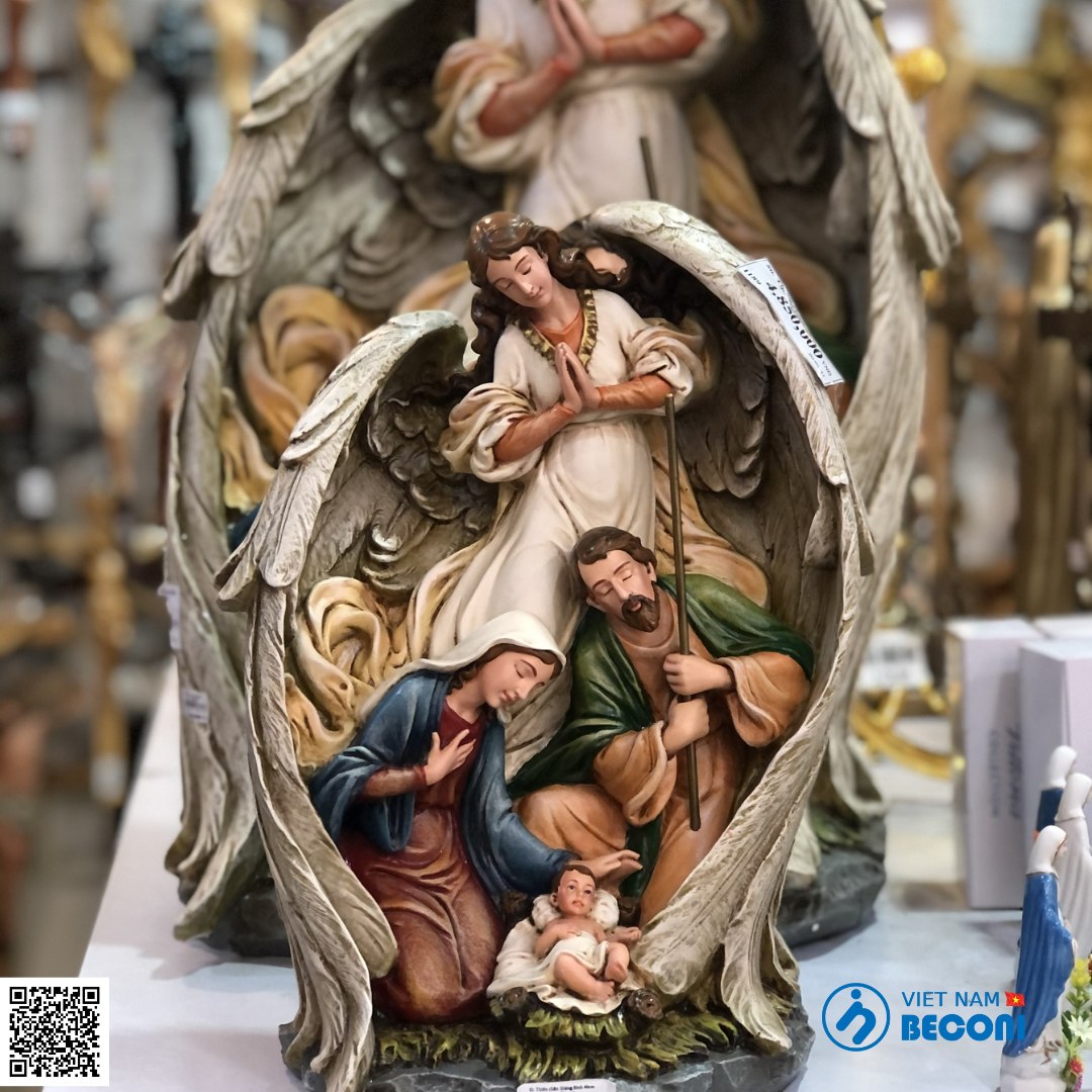 Tượng Thiên Thần Giáng Sinh (Poly Stone - nhiều kích thước) chế tác thủ công