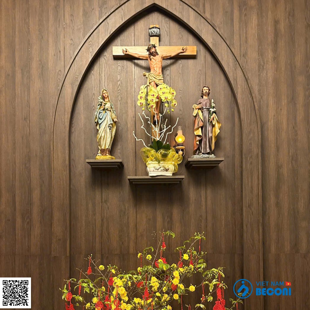 Bàn Thờ Công Giáo phòng khách gia đình, tượng 60 cm