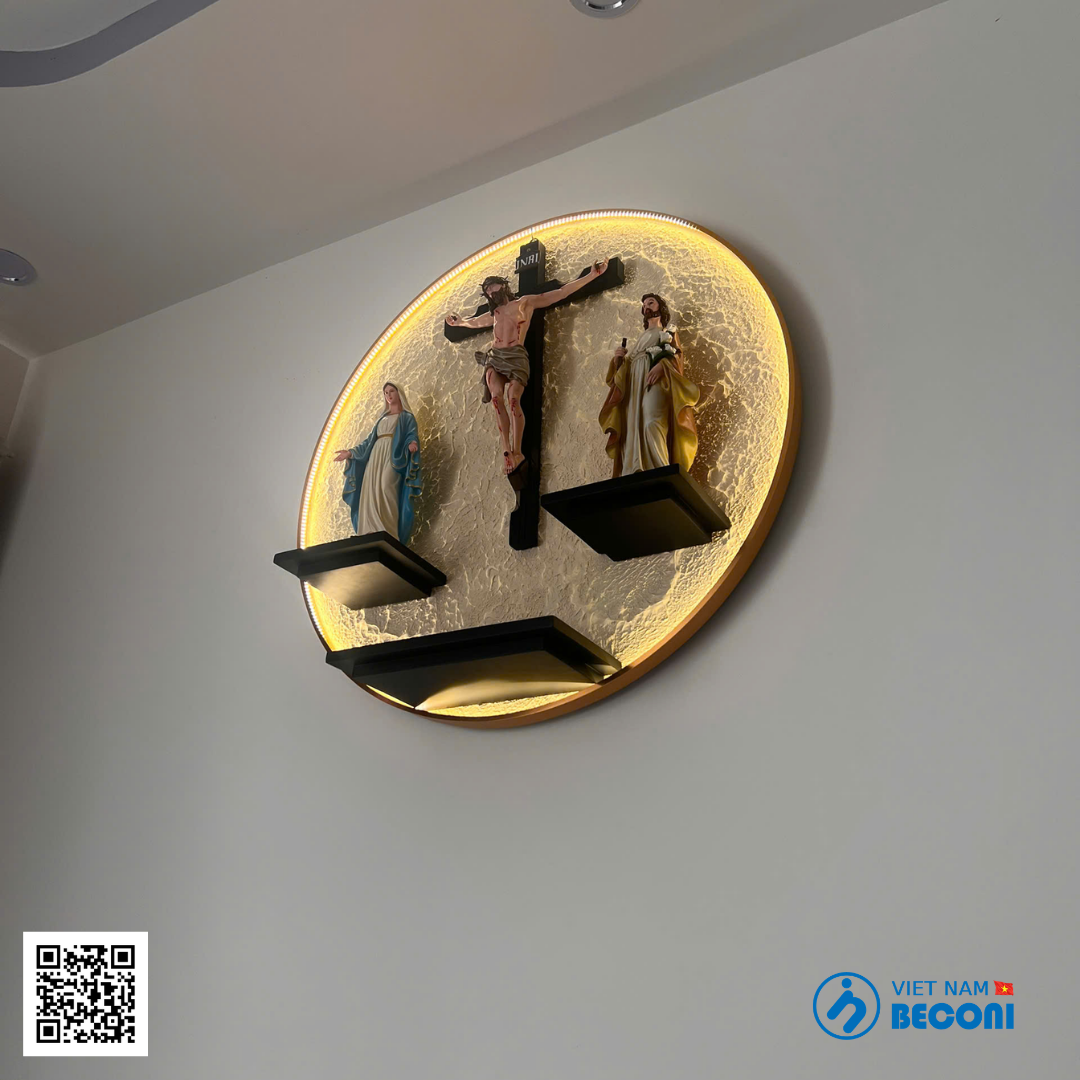 Bàn Thờ đường kính 1 mét – Tượng cao 40 cm ở Gò Vấp Tp HCM
